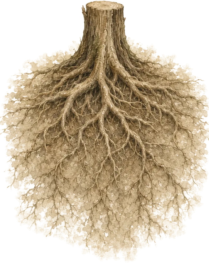 Watercolor botanical: Root system
