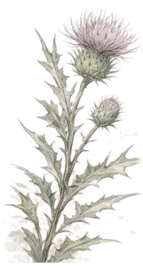 Watercolor botanical: Thistle