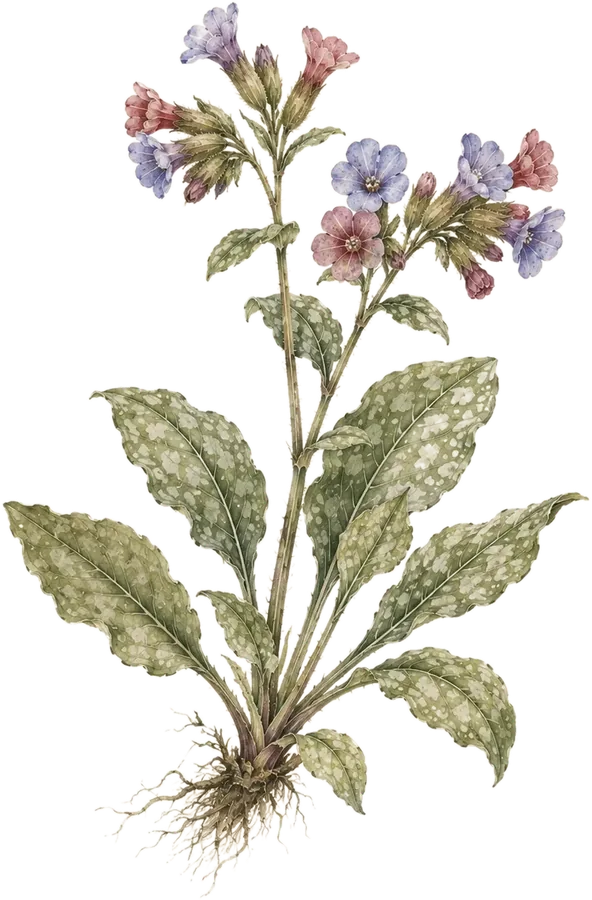 Watercolor botanical: Lungwort